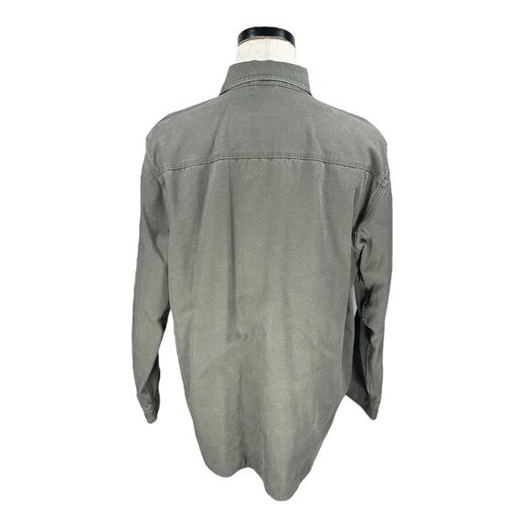 LL Bean Hurricane Shirt Men’s Large Green Plaid Lining Long Sleeve Button-Up - Picture 4 of 10